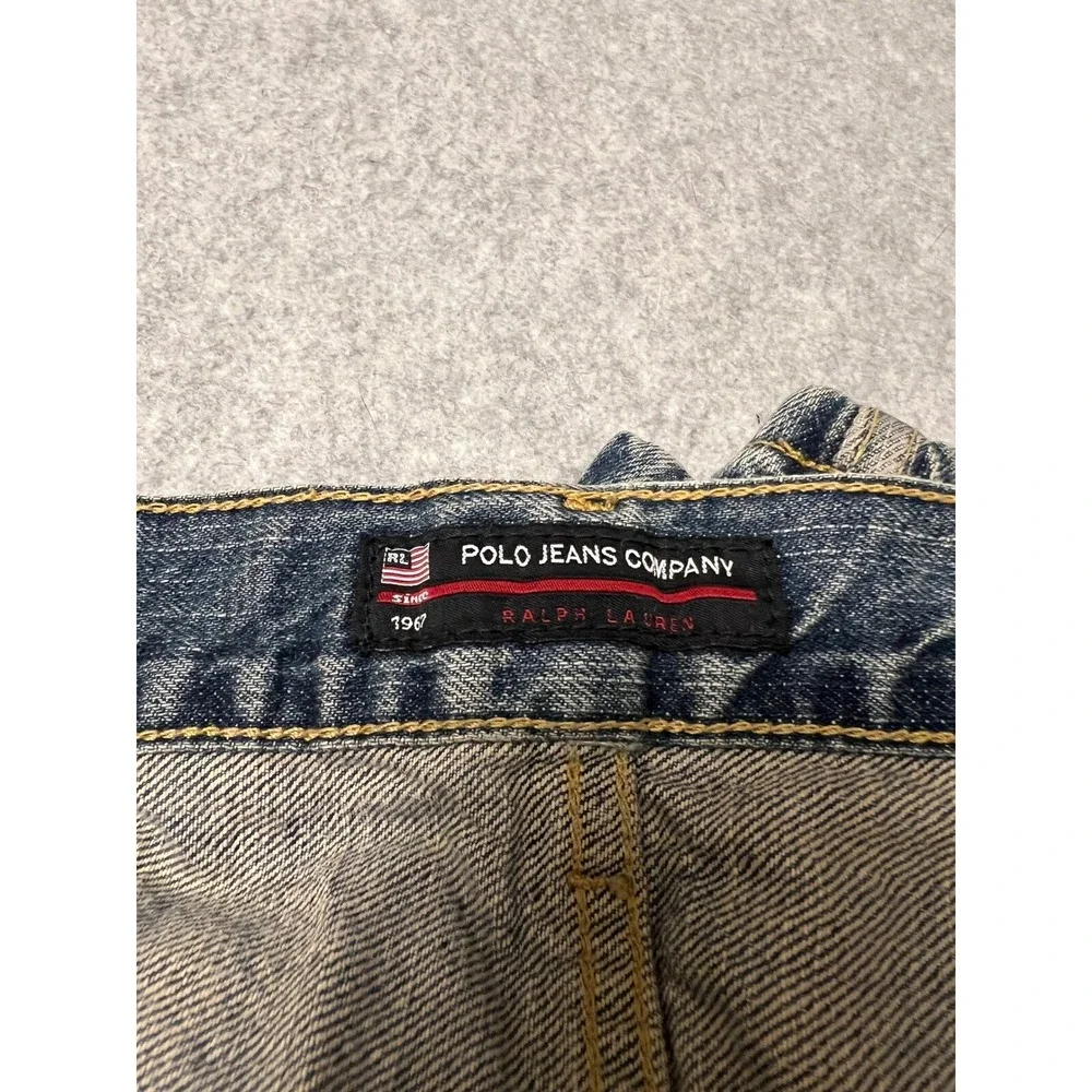 Vintage Polo Jeans Co. Jeans Mens 50x30 Loose Fit Straight Streetwear Denim Blue